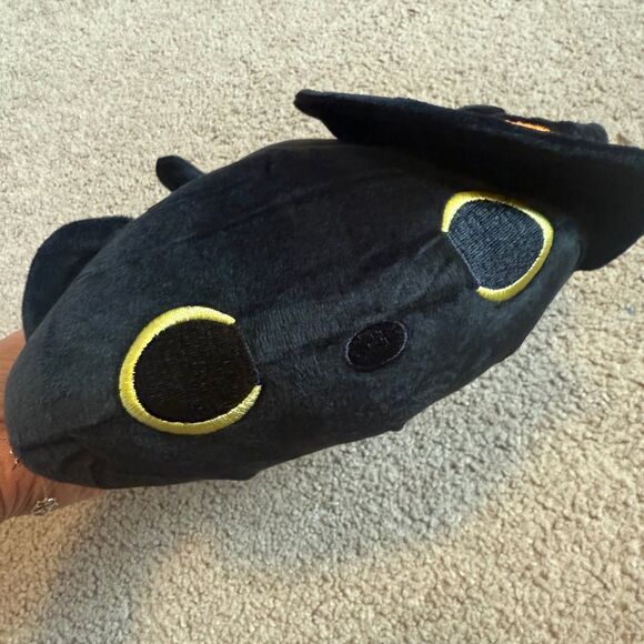 Halloween Plush Black Cat Pumpkin Stuffed Animal Pillow wearing Hat - Picture 3 of 5